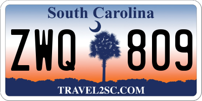 SC license plate ZWQ809