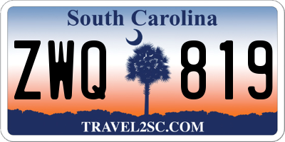 SC license plate ZWQ819