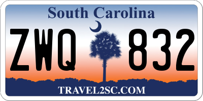 SC license plate ZWQ832