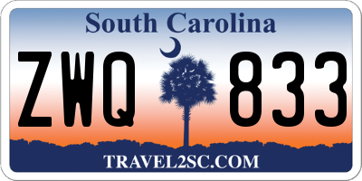 SC license plate ZWQ833