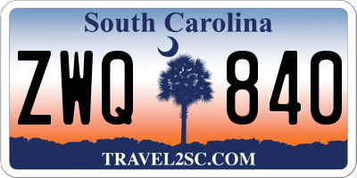 SC license plate ZWQ840