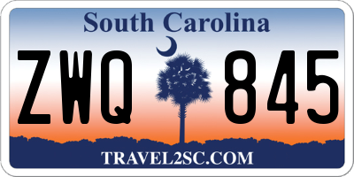 SC license plate ZWQ845