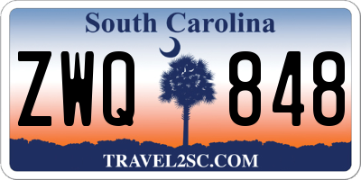 SC license plate ZWQ848