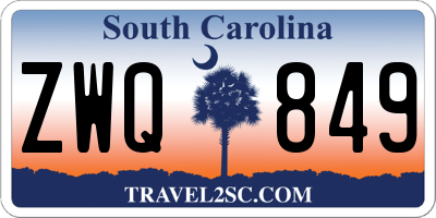SC license plate ZWQ849