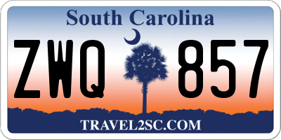 SC license plate ZWQ857