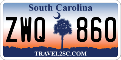 SC license plate ZWQ860