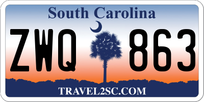 SC license plate ZWQ863