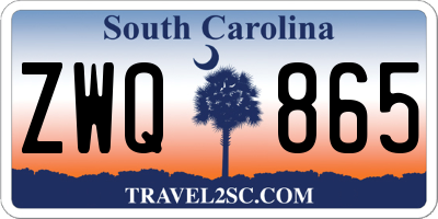 SC license plate ZWQ865