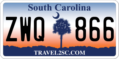 SC license plate ZWQ866