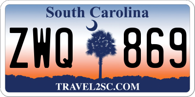 SC license plate ZWQ869