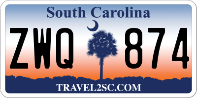 SC license plate ZWQ874