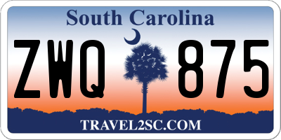 SC license plate ZWQ875