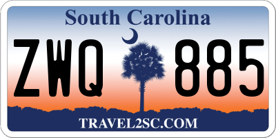 SC license plate ZWQ885