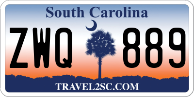 SC license plate ZWQ889