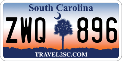 SC license plate ZWQ896