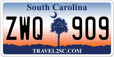 SC license plate ZWQ909