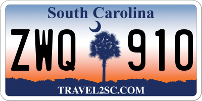 SC license plate ZWQ910