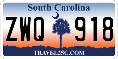 SC license plate ZWQ918