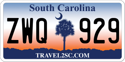 SC license plate ZWQ929