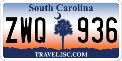 SC license plate ZWQ936