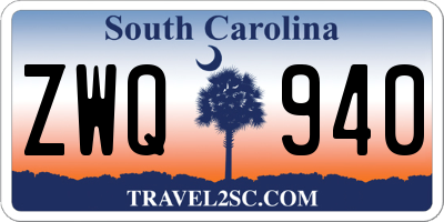 SC license plate ZWQ940