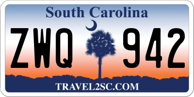 SC license plate ZWQ942
