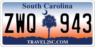 SC license plate ZWQ943