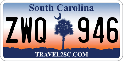 SC license plate ZWQ946