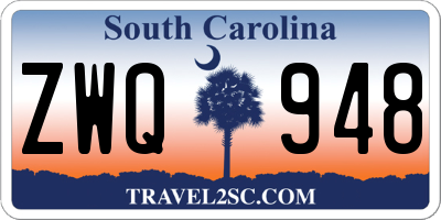 SC license plate ZWQ948