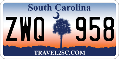 SC license plate ZWQ958