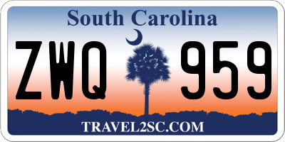 SC license plate ZWQ959