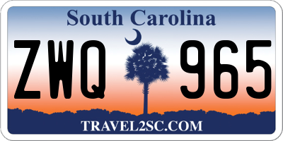 SC license plate ZWQ965