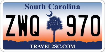 SC license plate ZWQ970