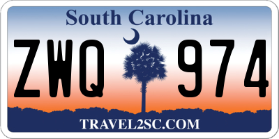 SC license plate ZWQ974