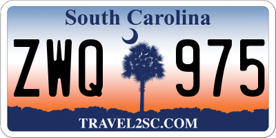 SC license plate ZWQ975