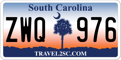 SC license plate ZWQ976