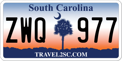 SC license plate ZWQ977