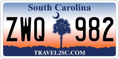 SC license plate ZWQ982