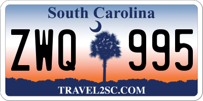 SC license plate ZWQ995