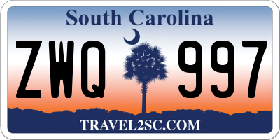SC license plate ZWQ997