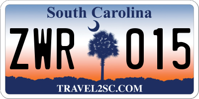 SC license plate ZWR015