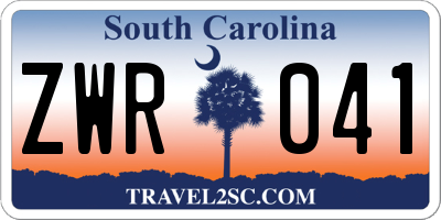 SC license plate ZWR041