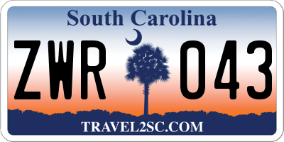 SC license plate ZWR043