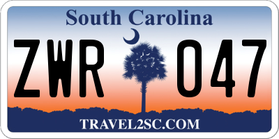 SC license plate ZWR047