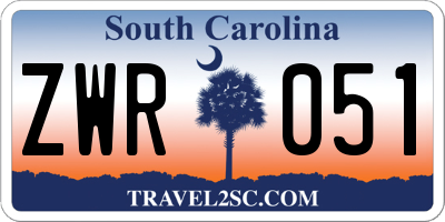 SC license plate ZWR051