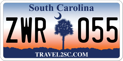 SC license plate ZWR055