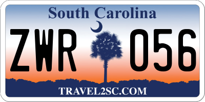 SC license plate ZWR056