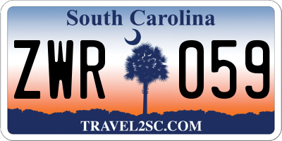 SC license plate ZWR059