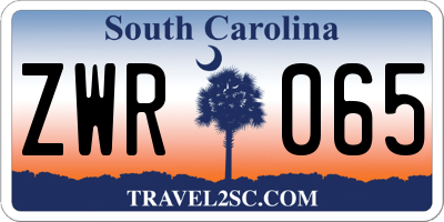 SC license plate ZWR065