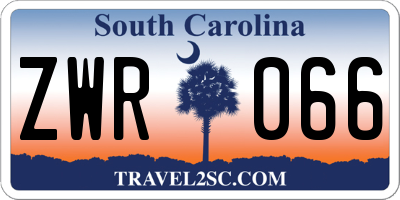 SC license plate ZWR066